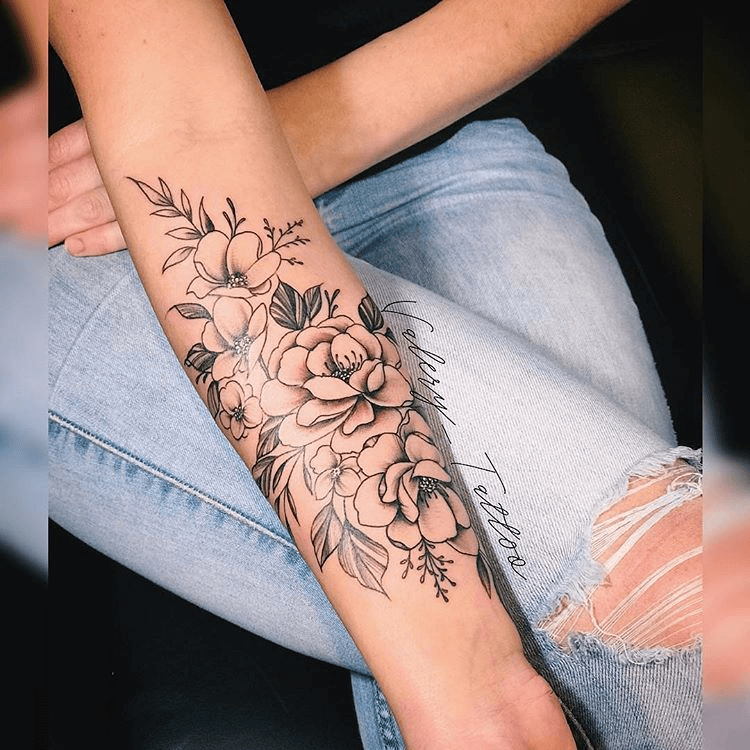 Forearm Flower Tattoo