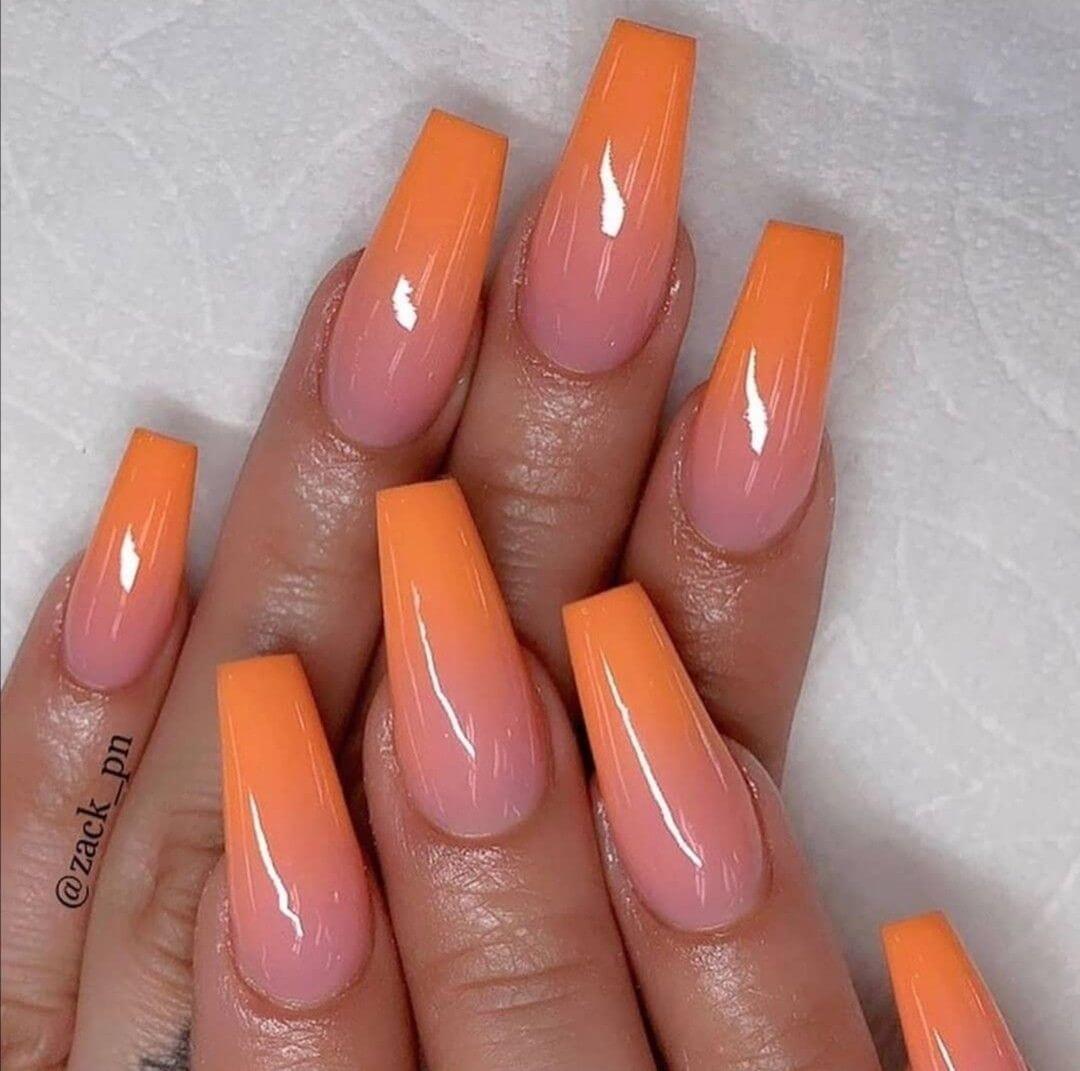 Orange ombre nails
