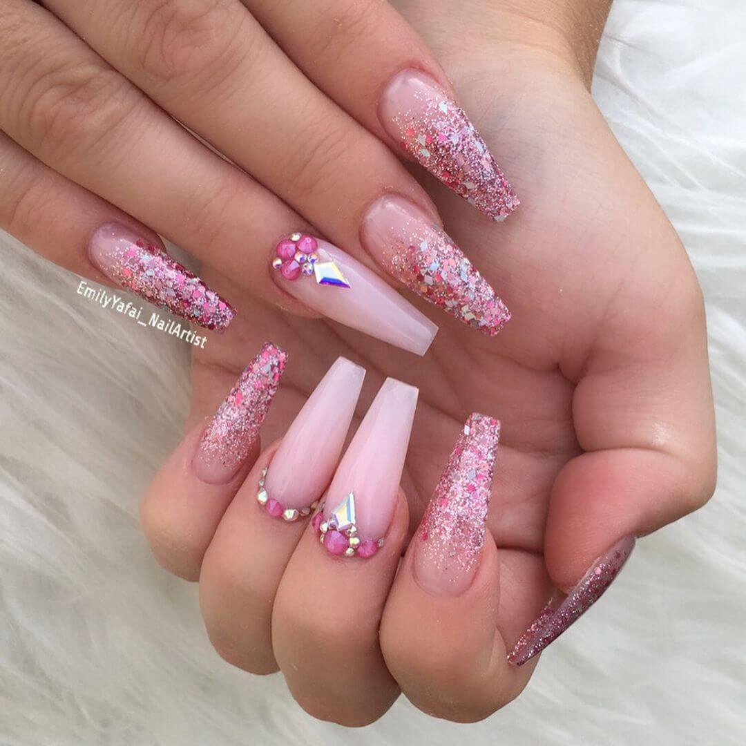 Pink acrylic nail idea