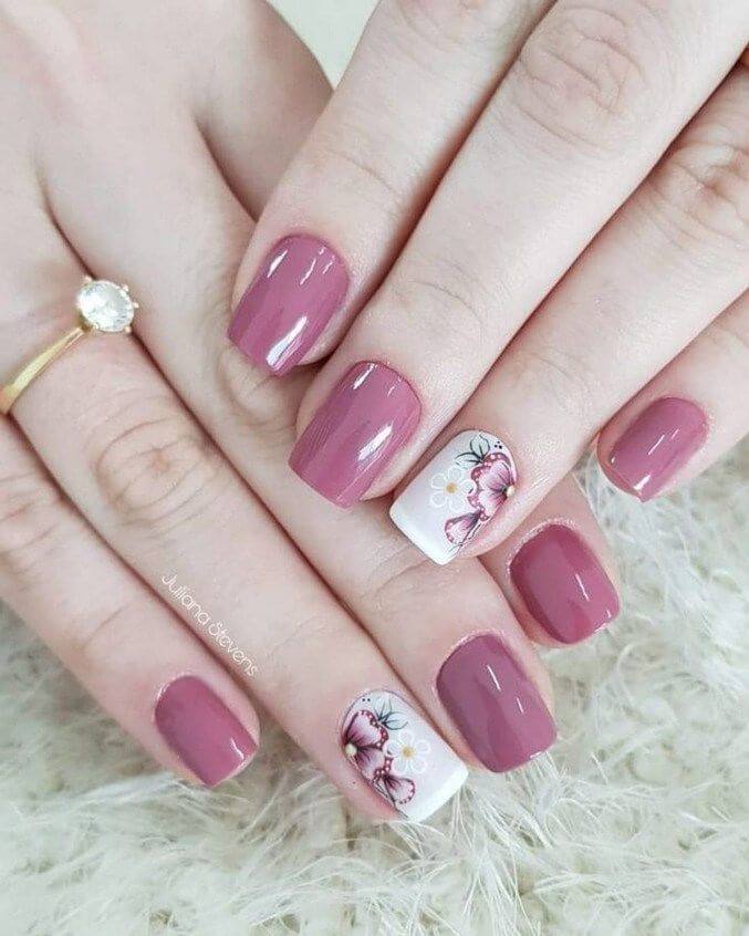 Seven floral designs for acrylics