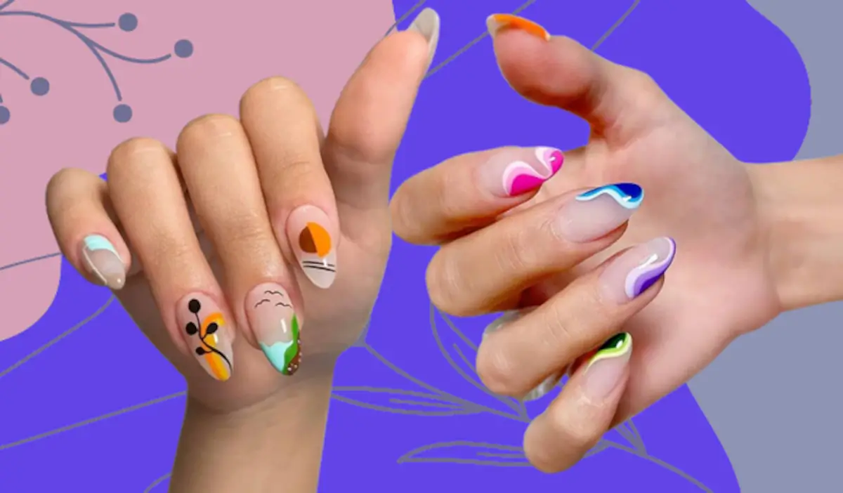 The abstract design for acrylic nails